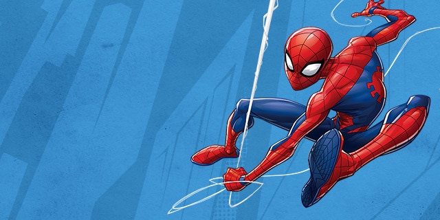 Spider Man in blue background